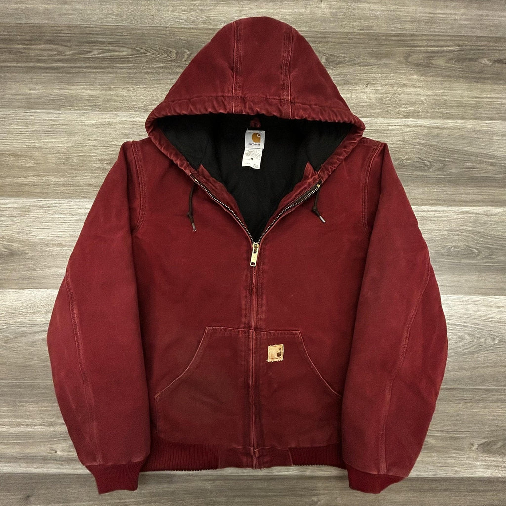 Vintage Carhartt Jacket Mens Medium Tall Red Canvas J130 CRI Crimson 90s USA