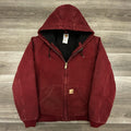 Vintage Carhartt Jacket Mens Medium Tall Red Canvas J130 CRI Crimson 90s USA