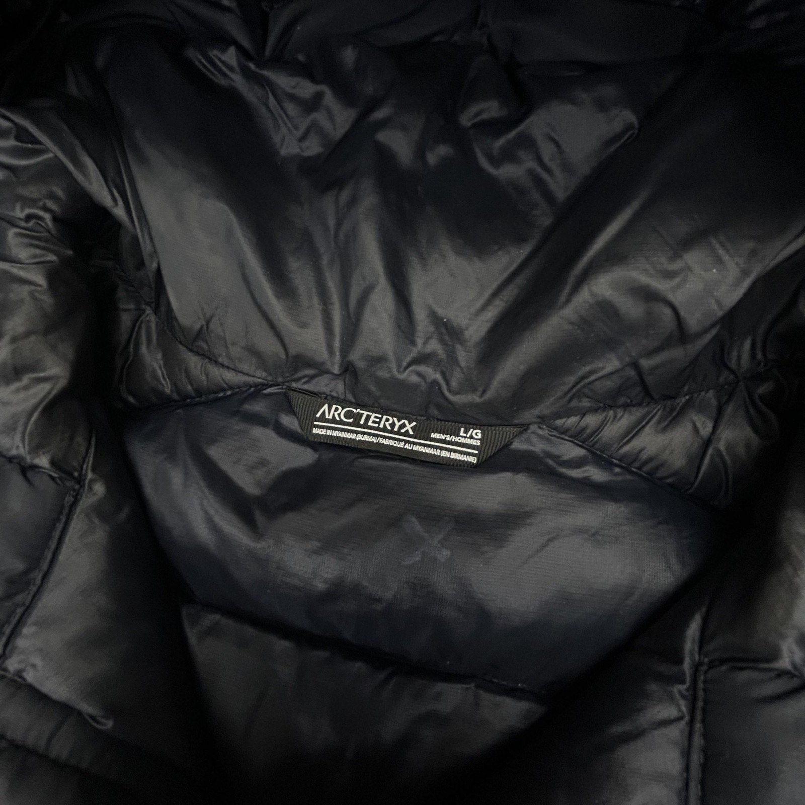 Arc'teryx Thorium AR Hoody Jacket Mens Large Black Down Hooded Full Zip Warm