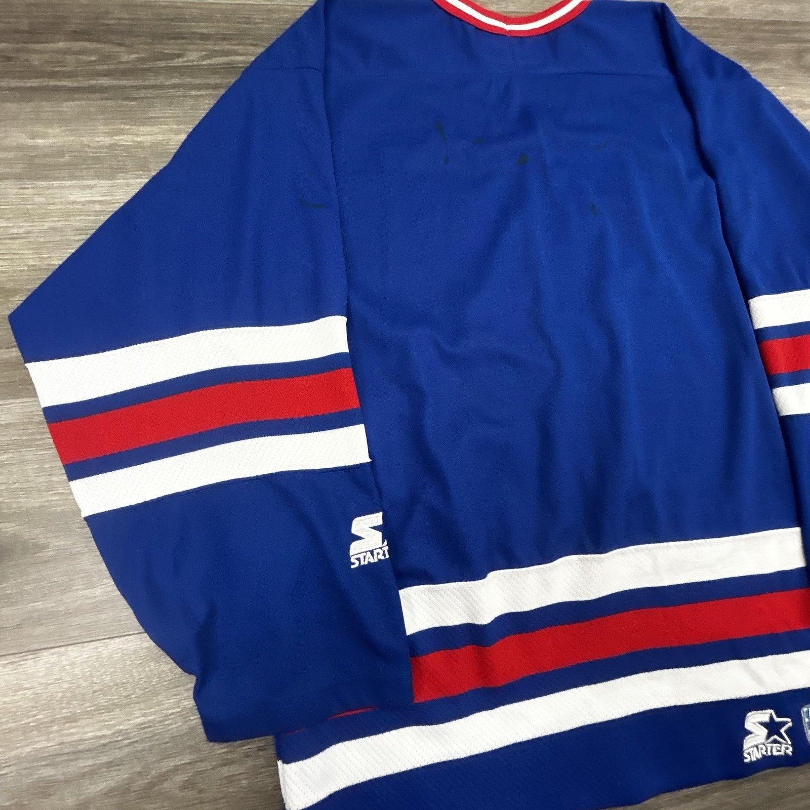 Vintage New York Rangers Jersey Mens XL Blue NHL Hockey Starter 90s Authentic