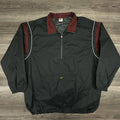 Vintage Nike Windbreaker Jacket Mens XL Black 1/4 Zip Pullover Center Swoosh 90s
