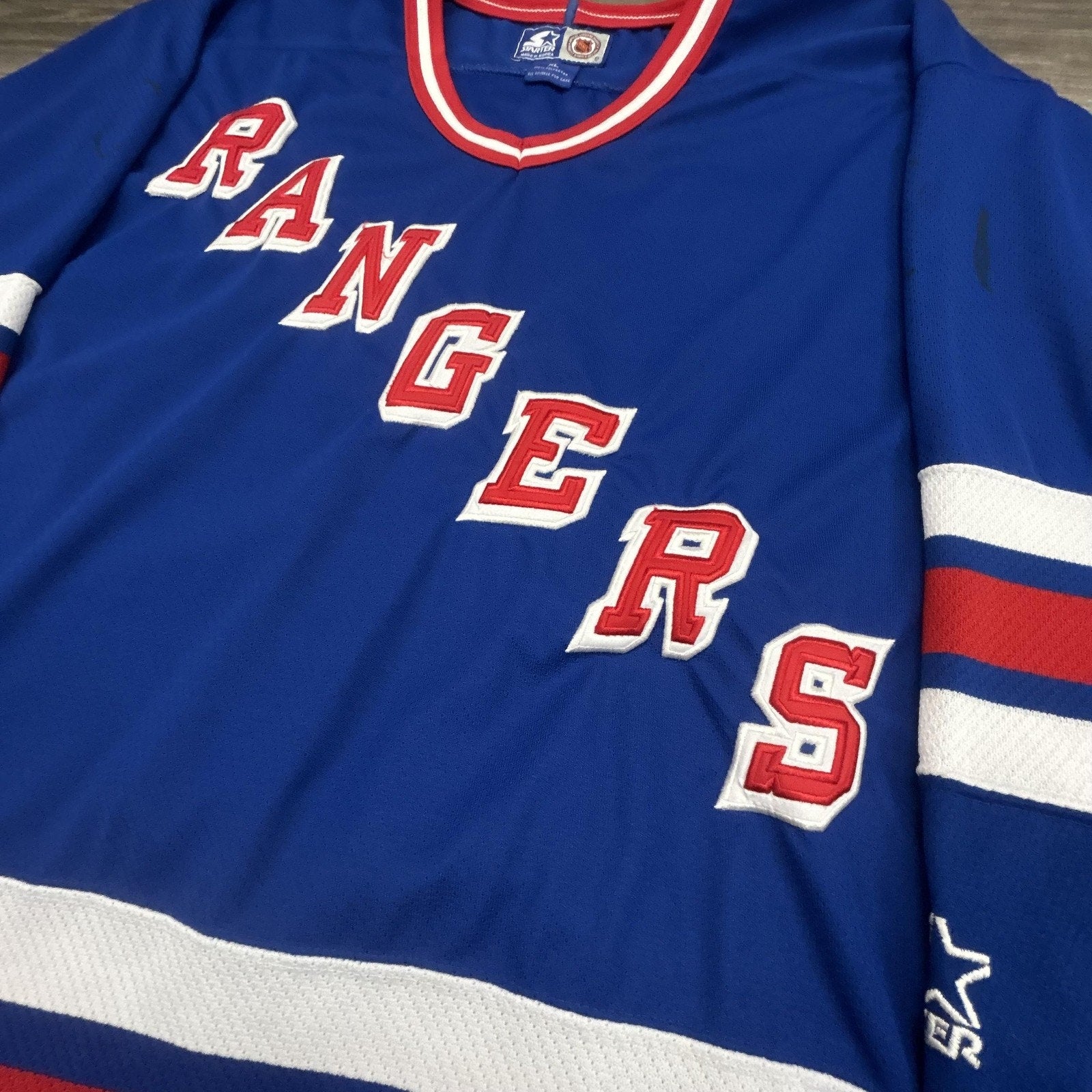 Vintage New York Rangers Jersey Mens XL Blue NHL Hockey Starter 90s Authentic