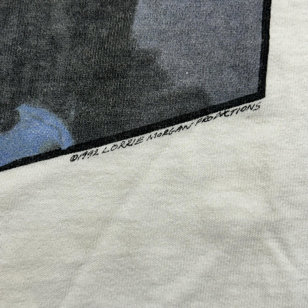 Vintage Lorrie Morgan Shirt Mens Large White 2R Photo Graphic Country 1992 90s