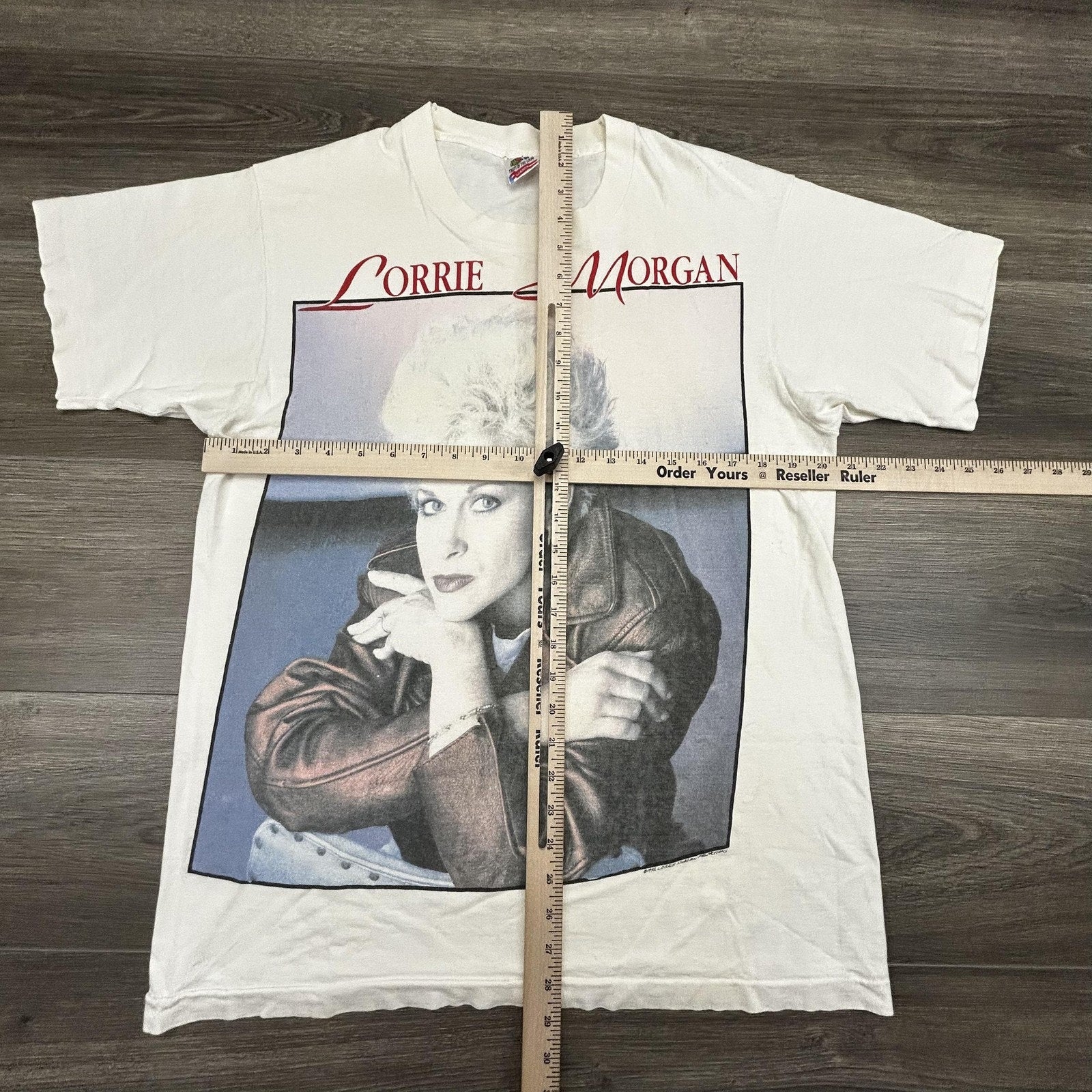 Vintage Lorrie Morgan Shirt Mens Large White 2R Photo Graphic Country 1992 90s