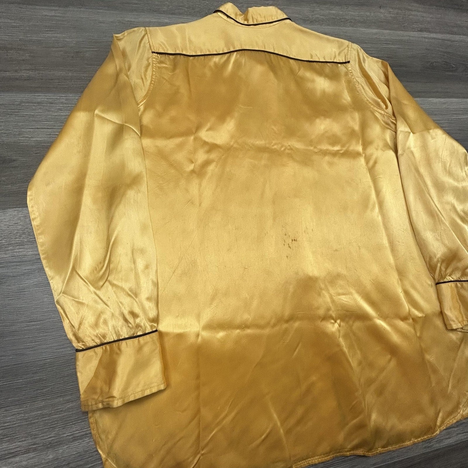 True Vintage 40s Levi Strauss Rodeo Shirt Mens Small Gold Big E Satin Pearl USA