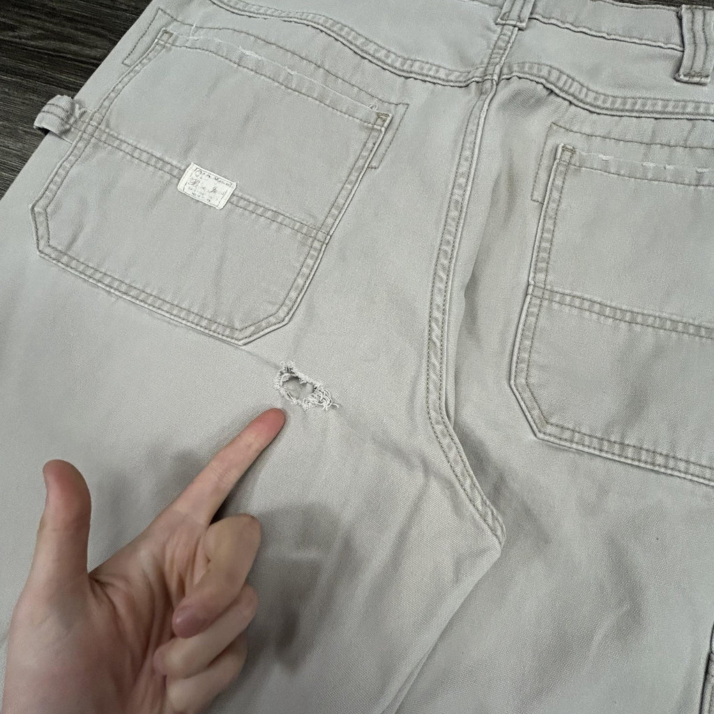 Vintage Old Navy Painter's Jeans Mens 36x30 Beige Relaxed Wide Leg Carpenter Y2K