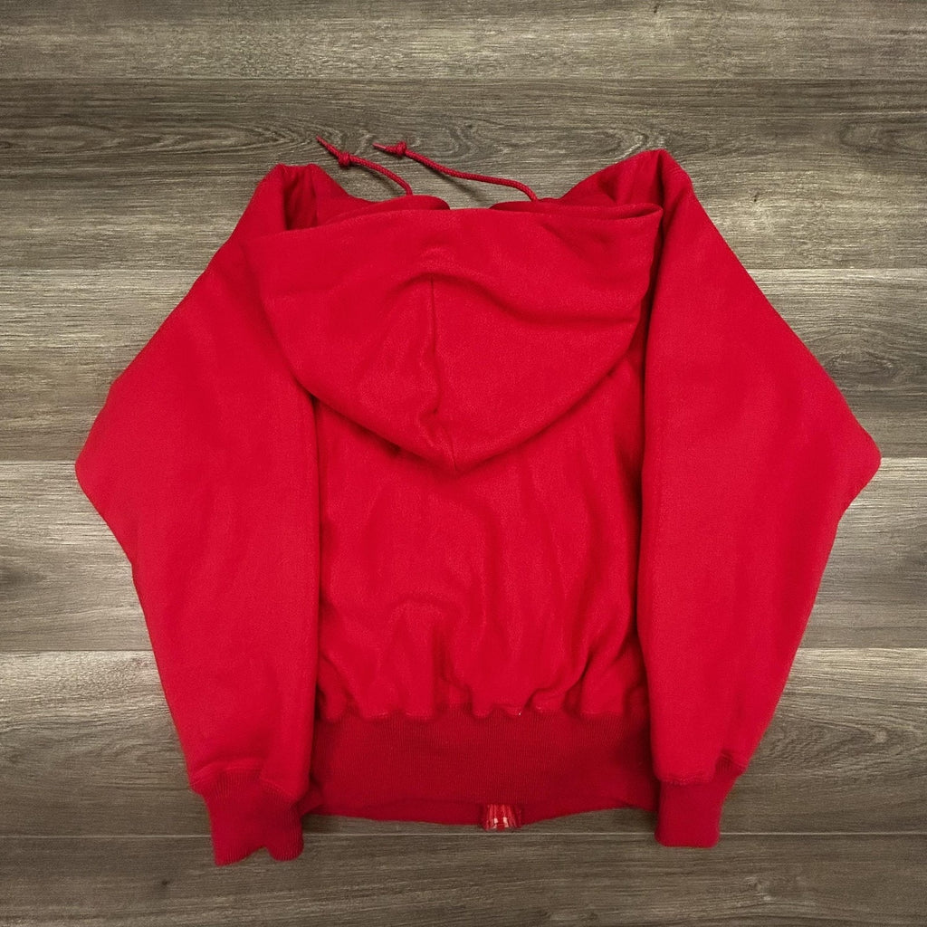 Vintage Kellsport Full Zip Hoodie Mens Small Red Knit Thermal Lined Waffle USA