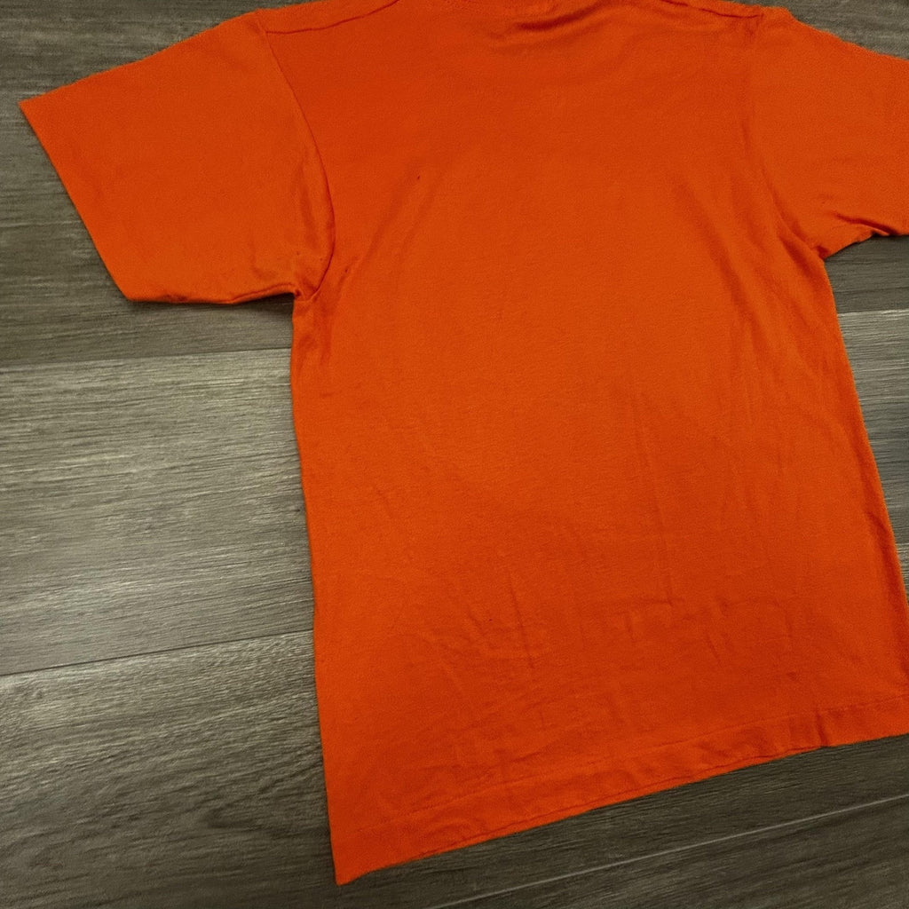 Vintage WJW TV8 Cleveland Shirt Mens Small Orange Woollybear Watcher USA 80s
