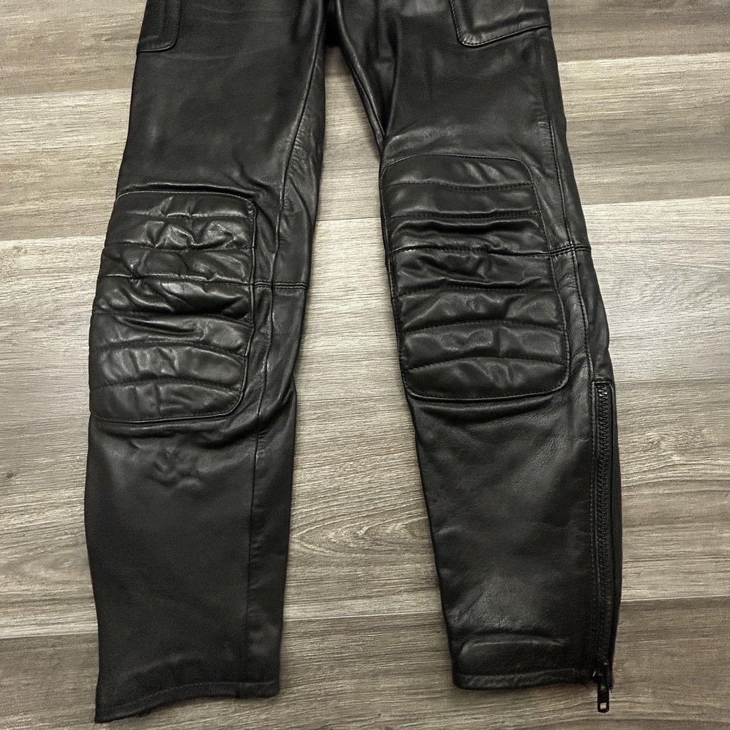 Vintage 80s Harley Davidson Hein Gericke Leather Pants Men 32 Black Padded Biker