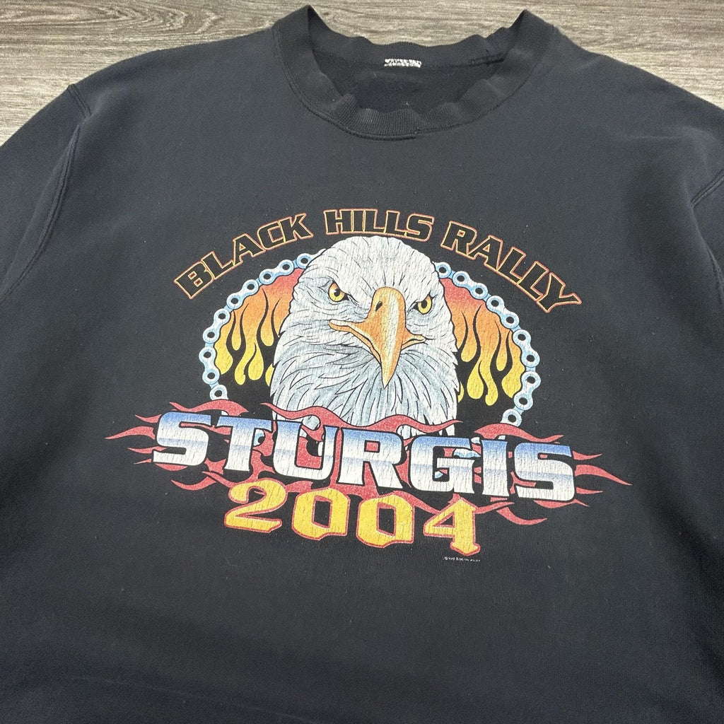 Vintage Sturgis Sweatshirt Mens Large Black Hills Rally Eagle Harley Davidson