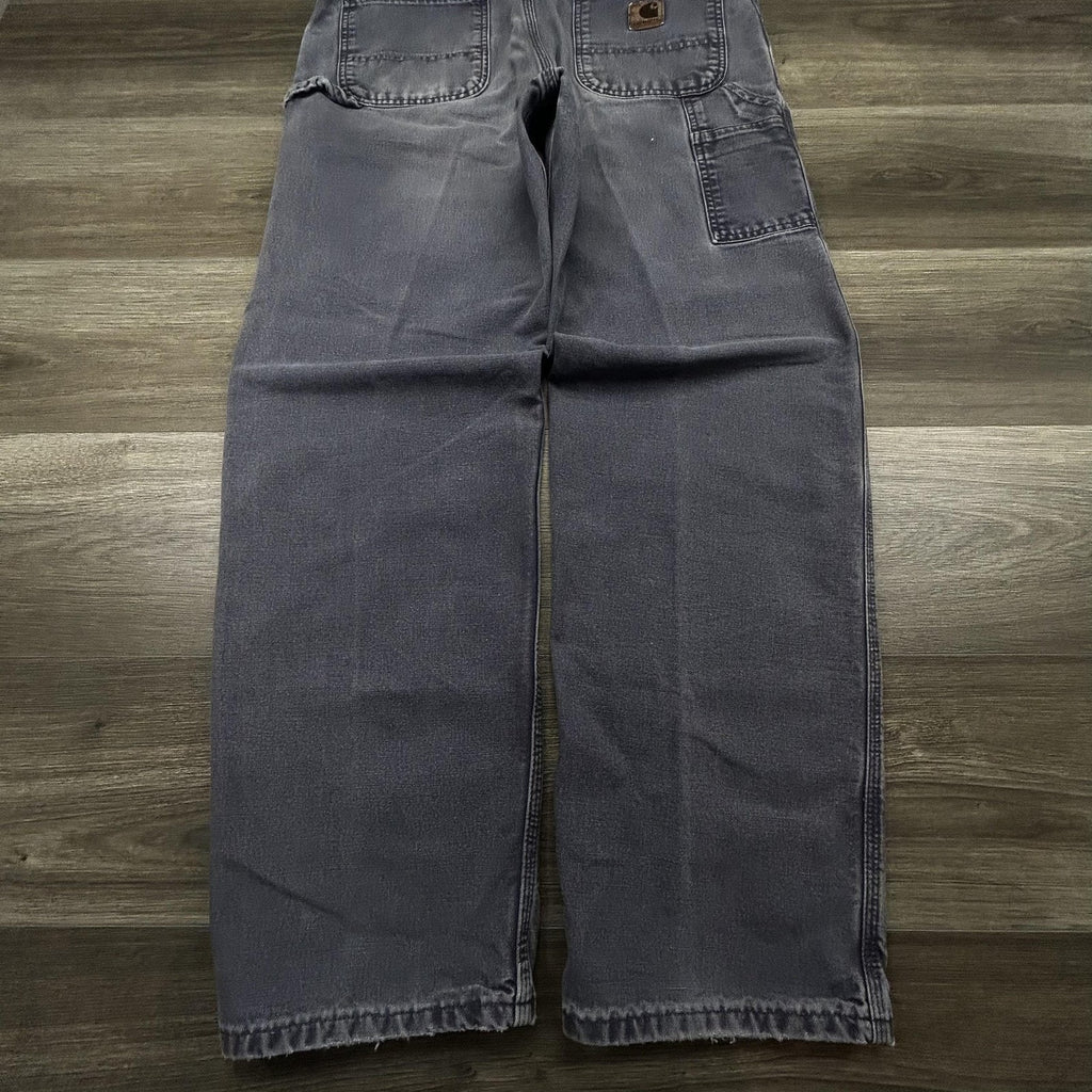 Vintage Carhartt Carpenter Pants Mens 38x32 B11 PTL Blue Baggy Relaxed Faded 90s