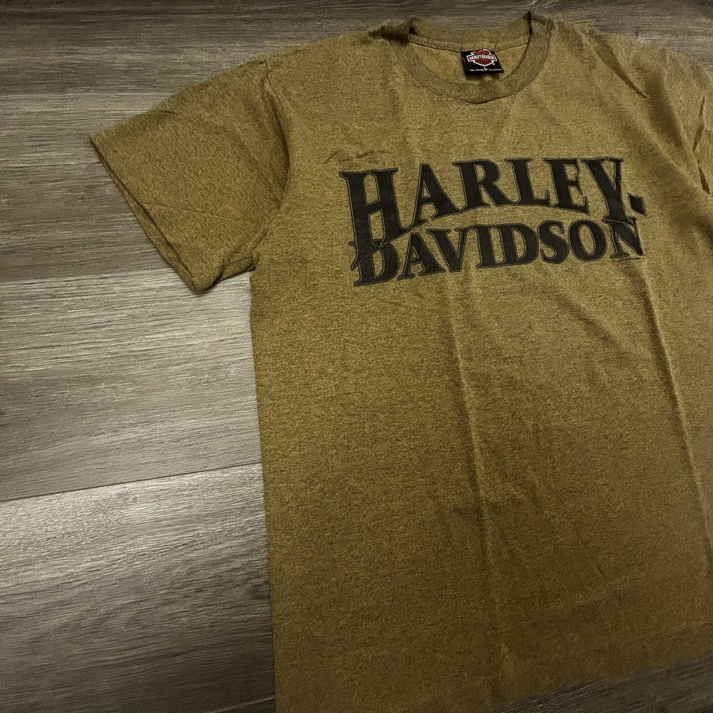 Vintage Harley Davidson Shirt Mens Large Gold Single Stitch Eagle Made USA 80s