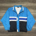 Vintage Christian Dior Windbreaker Jacket Mens Large Blue Navy Striped Nylon 80s