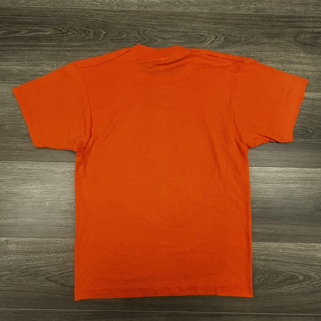 Vintage WJW TV8 Cleveland Shirt Mens Small Orange Woollybear Watcher USA 80s