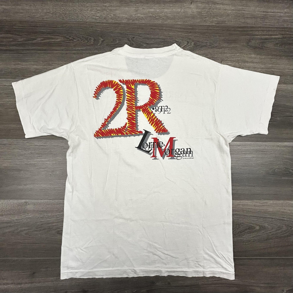 Vintage Lorrie Morgan Shirt Mens Large White 2R Photo Graphic Country 1992 90s