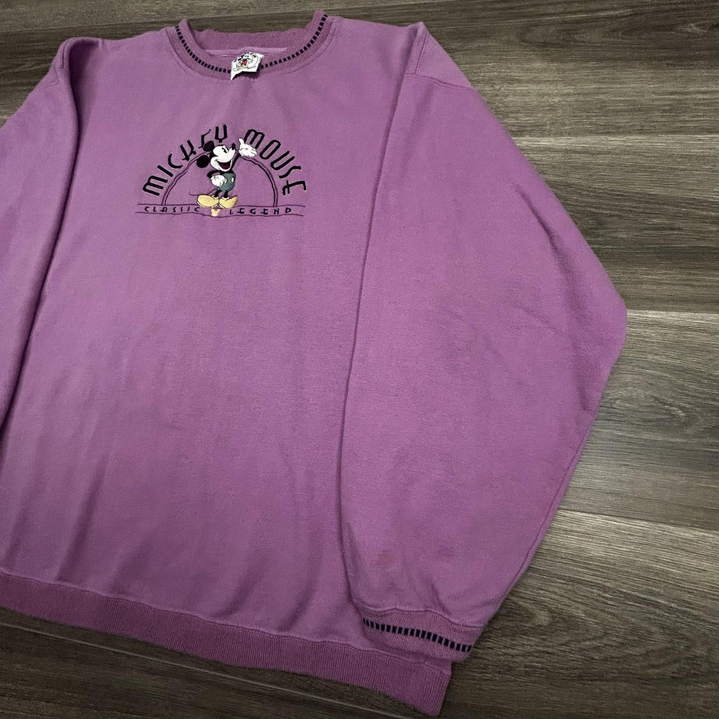 Vintage Disney Mickey Mouse Sweatshirt Adult Extra Large Purple Cute Womens 90s