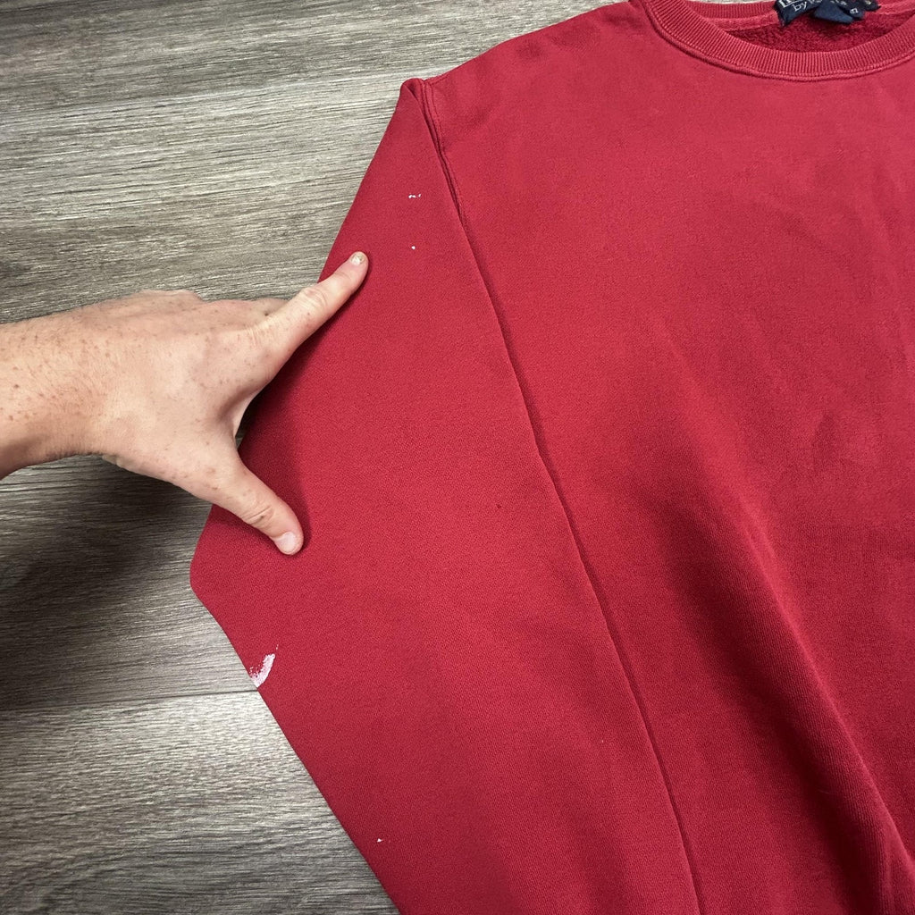 Vintage Polo Ralph Lauren Sweatshirt Mens Small Red Fleece Crewneck Pony 90s