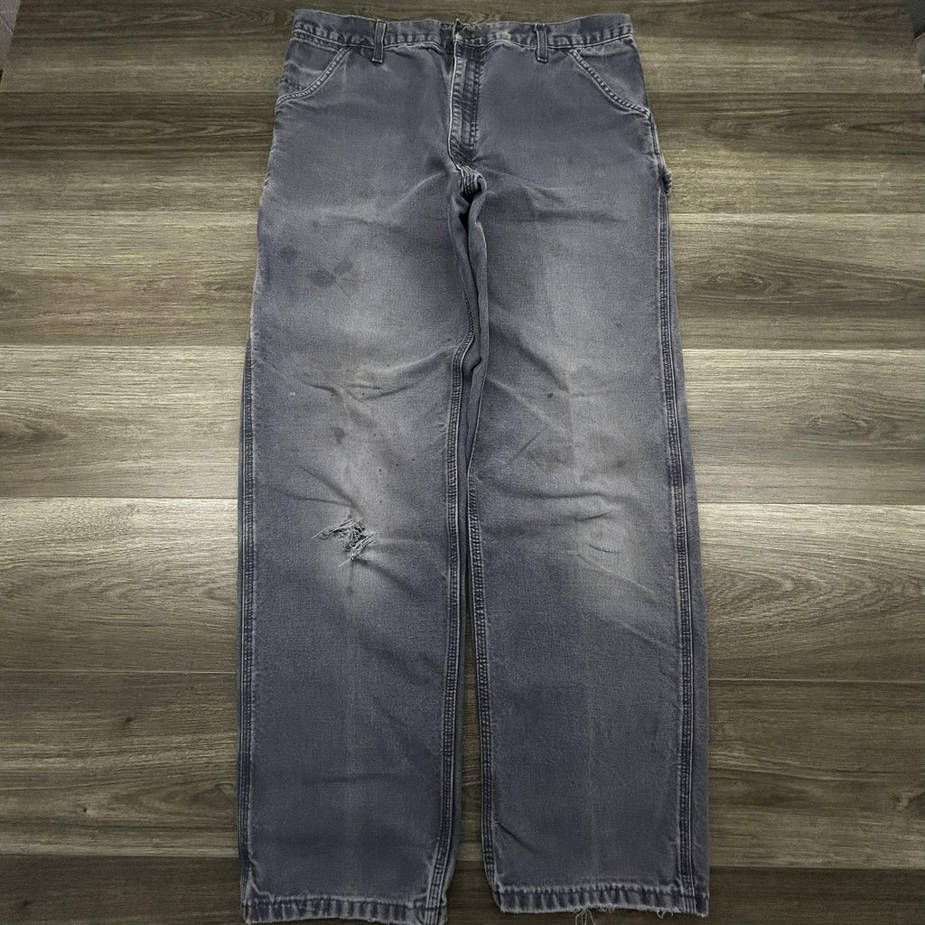 Vintage Carhartt Carpenter Pants Mens 38x32 B11 PTL Blue Baggy Relaxed Faded 90s