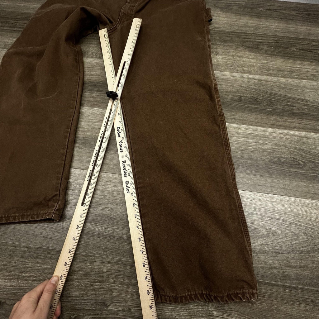 Dickies Carpenter Pants Mens 38x30 Brown Canvas Workwear Baggy Faded Skater Y2K