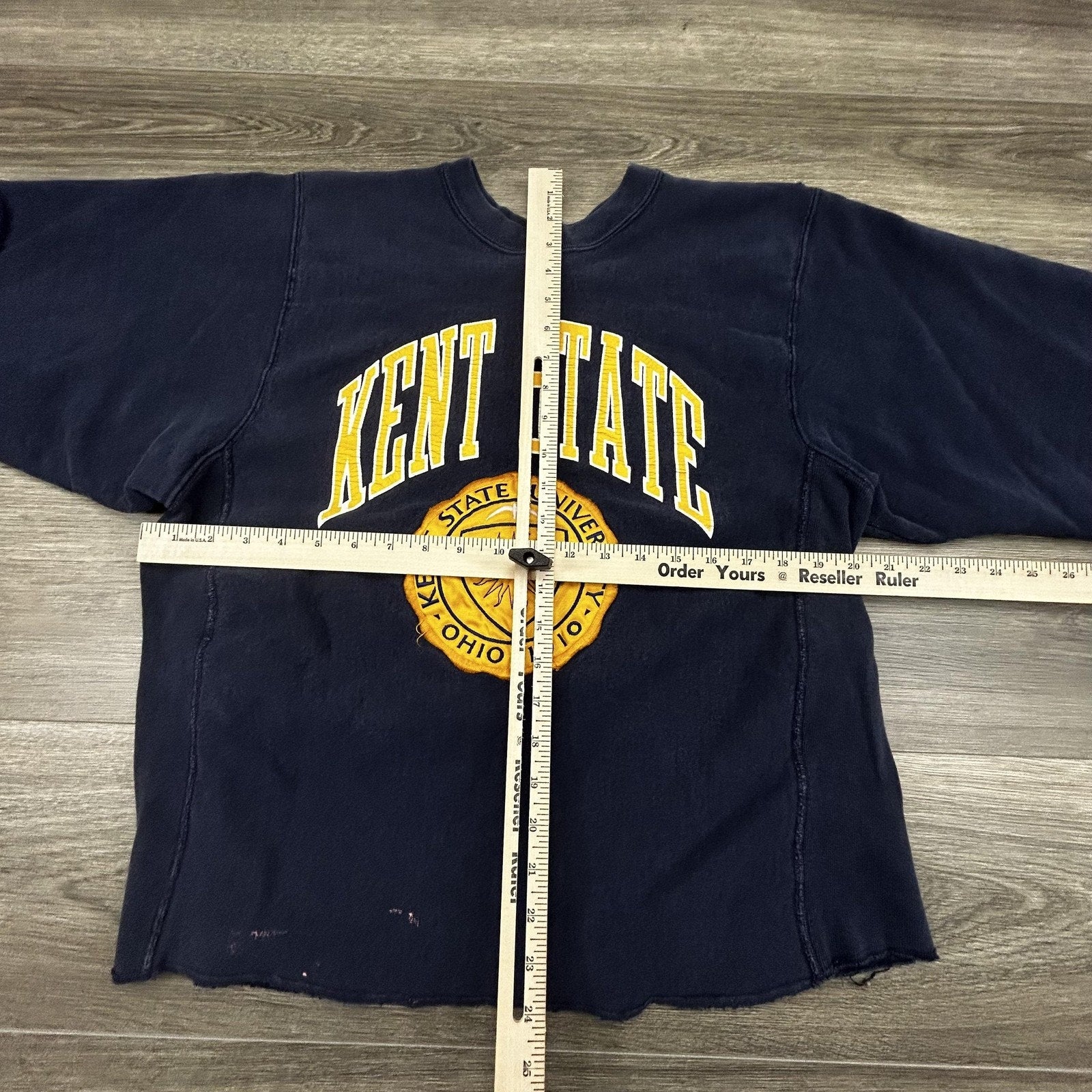 Vintage Kent State Golden Flashes Sweatshirt Mens Medium Blue Crable Cutoff USA