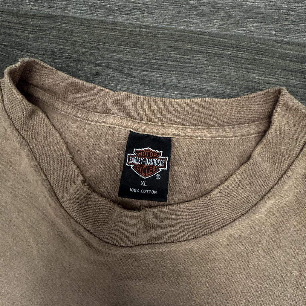 Vintage 90s Harley Davidson Shirt Mens XL Brown Single Stitch 1997 Made in USA