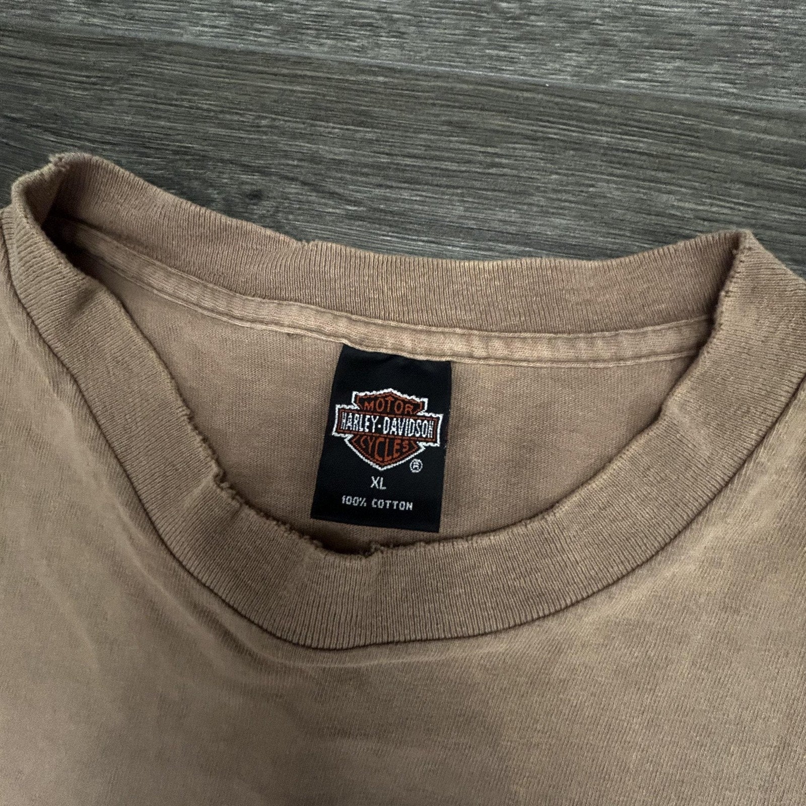 Vintage 90s Harley Davidson Shirt Mens XL Brown Single Stitch 1997 Made in USA