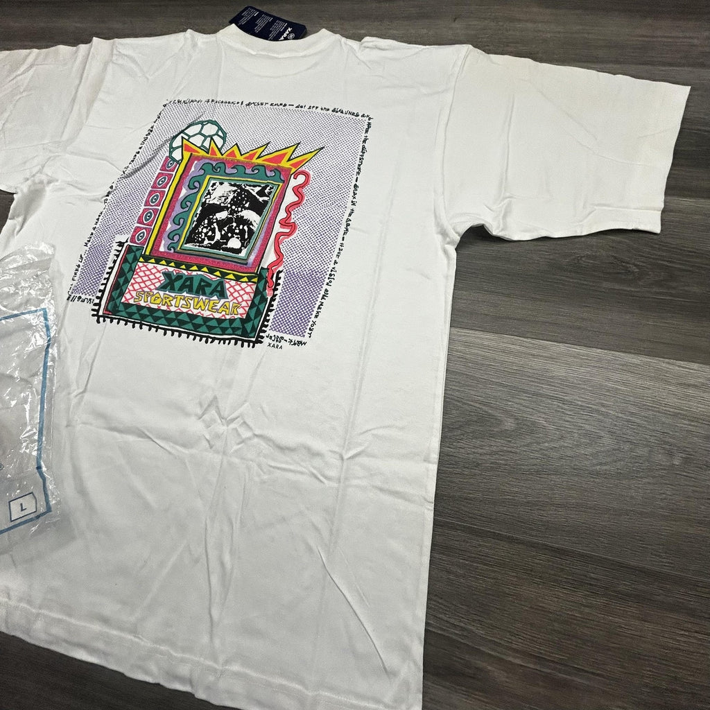 Vintage World Cup Shirt Mens Large White Trash Talk Los Angeles Xara Soccer 90s