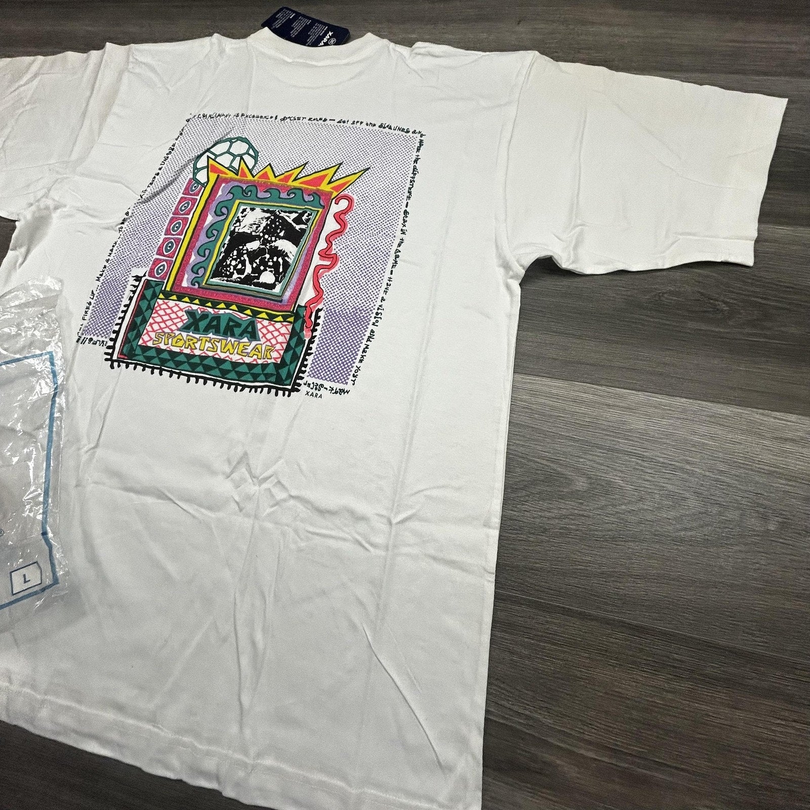 Vintage World Cup Shirt Mens Large White Trash Talk Los Angeles Xara Soccer 90s