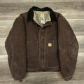 Vintage Carhartt Jacket Mens Medium Brown Detroit Canvas Sherpa Bomber J164 DKB