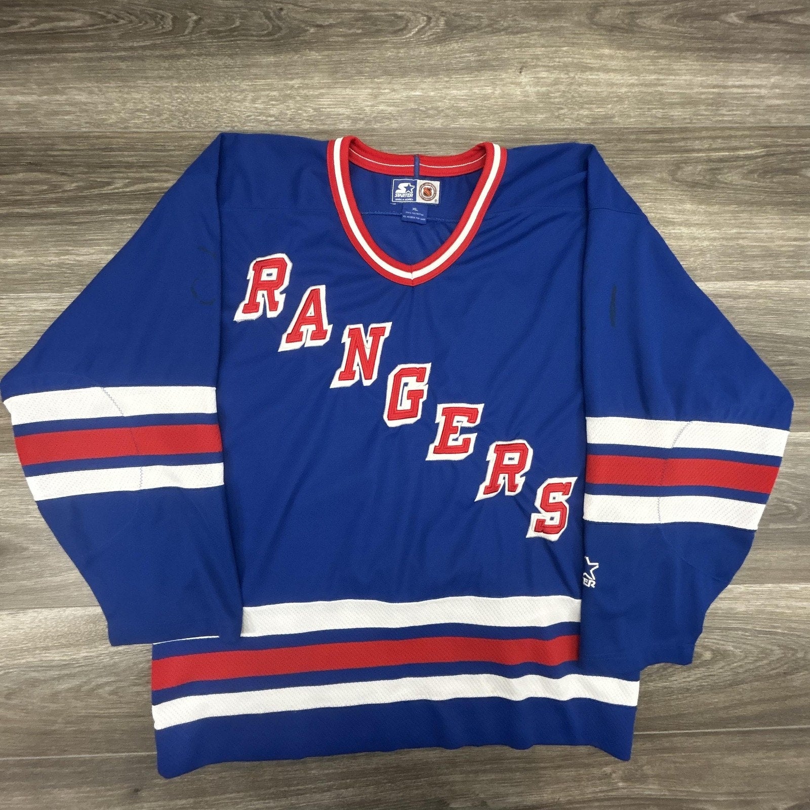Vintage New York Rangers Jersey Mens XL Blue NHL Hockey Starter 90s Authentic