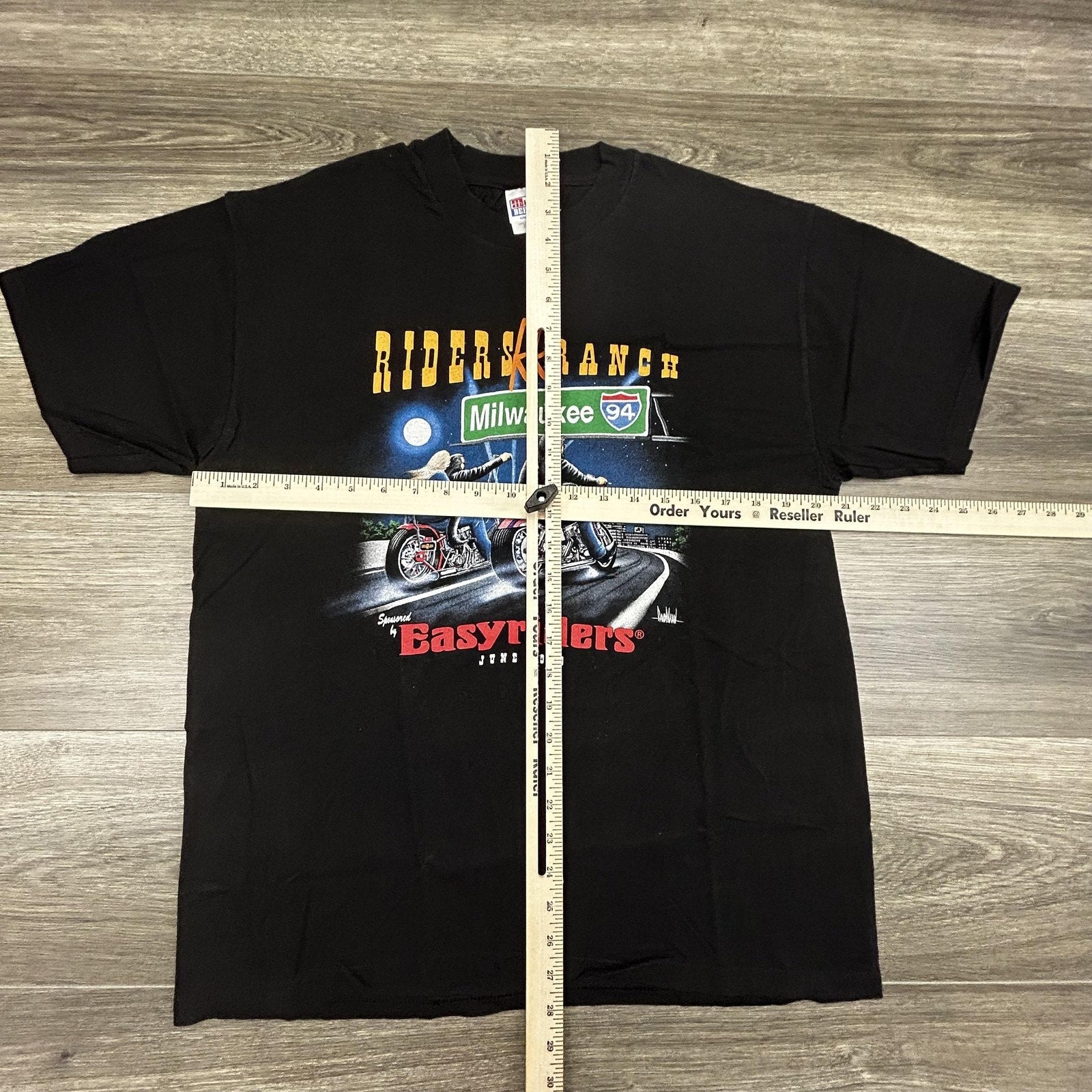 Vintage Easyriders Shirt Mens Large Black Riders Ranch Milwaukee 94 1998 USA