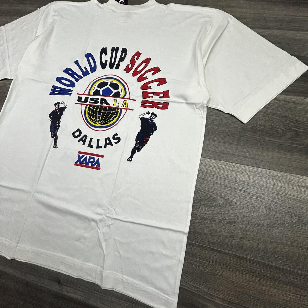 Vintage World Cup Shirt Mens XL White Dallas LA XARA Soccer Deadstock USA 90s
