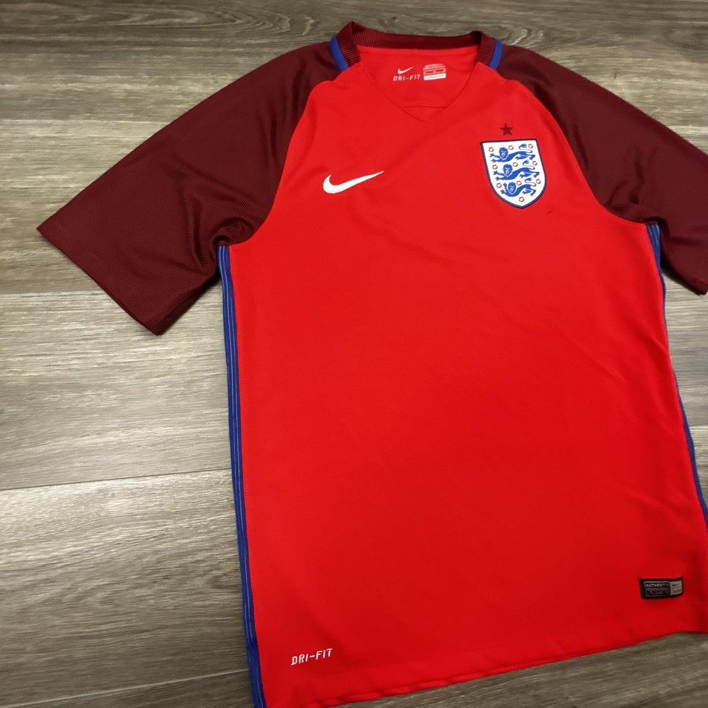 England National Team Jersey Mens Medium Red Football Soccer Nike Away 2016/2017