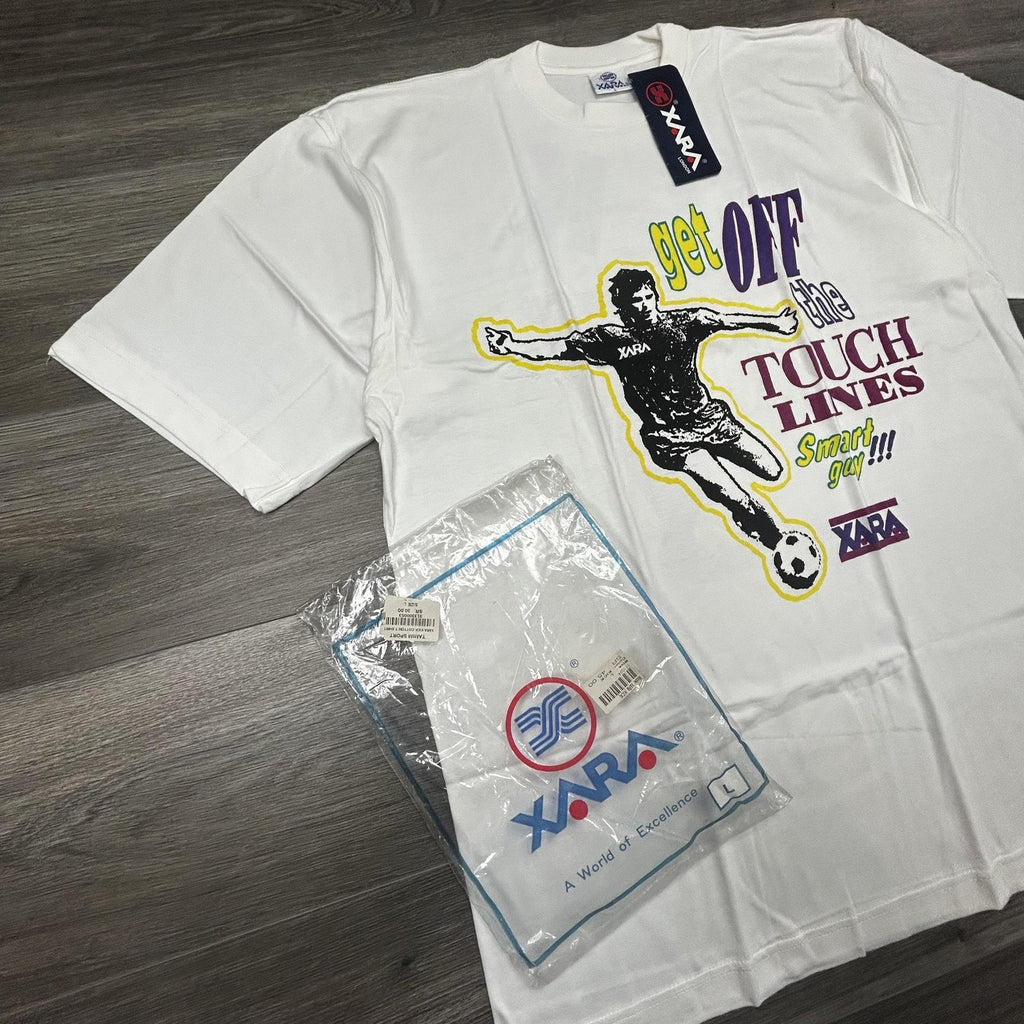 Vintage World Cup Shirt Mens Large White Xara Soccer Trash Talk Deadstock 90s