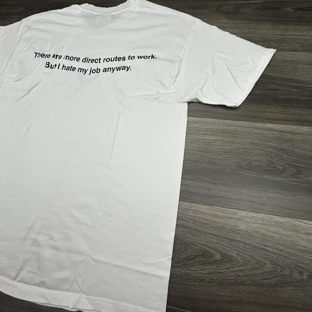 Vintage BMW Motorcycles Shirt Mens Large White Racing Logo Funny Hate Job 90s