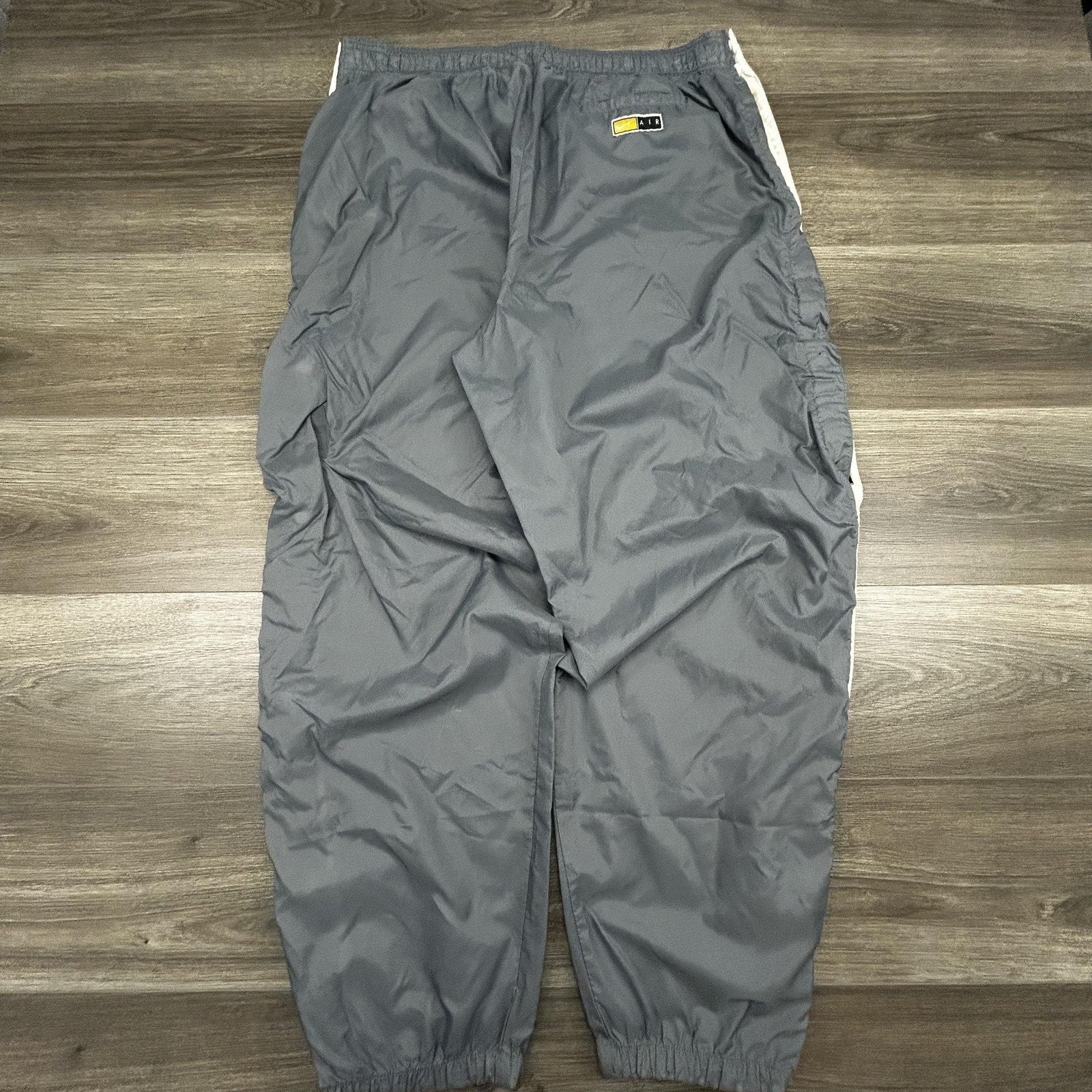 Vintage Nike Track Pants Mens XXL Gray Tearaway Side Stripe Lined Basketball 90s