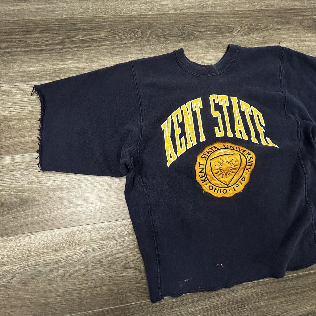 Vintage Kent State Golden Flashes Sweatshirt Mens Medium Blue Crable Cutoff USA