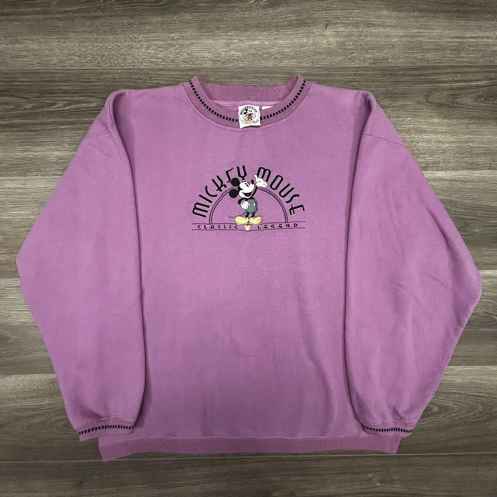 Vintage Disney Mickey Mouse Sweatshirt Adult Extra Large Purple Cute Womens 90s