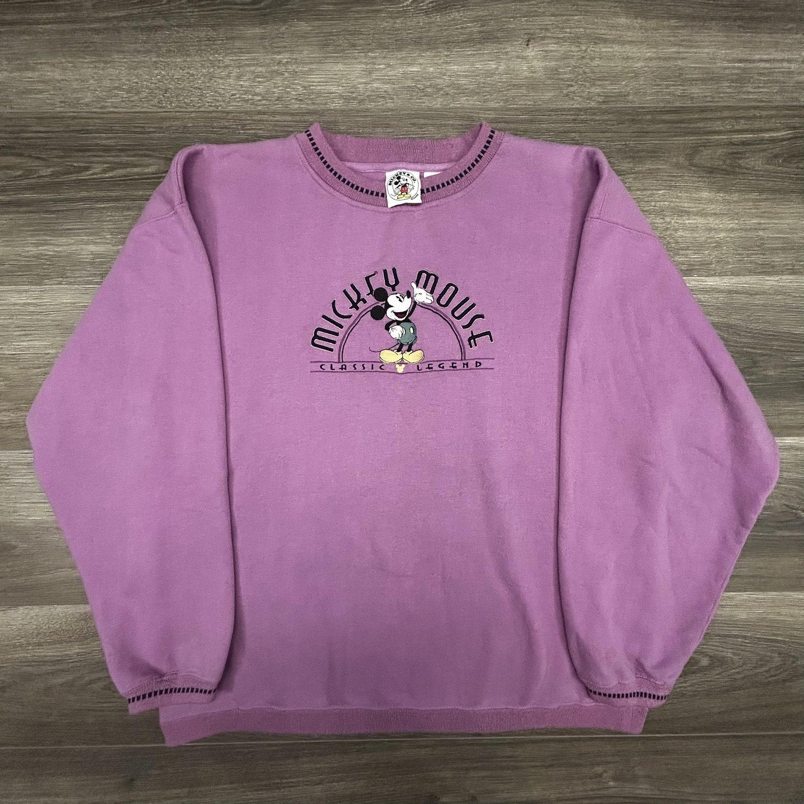 Vintage Disney Mickey Mouse Sweatshirt Adult Extra Large Purple Cute Womens 90s