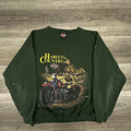 Vintage Harley-Davidson Sweatshirt Mens XL Green Motorcycle Country 90s Made USA