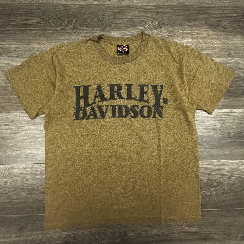 Vintage Harley Davidson Shirt Mens Large Gold Single Stitch Eagle Made USA 80s