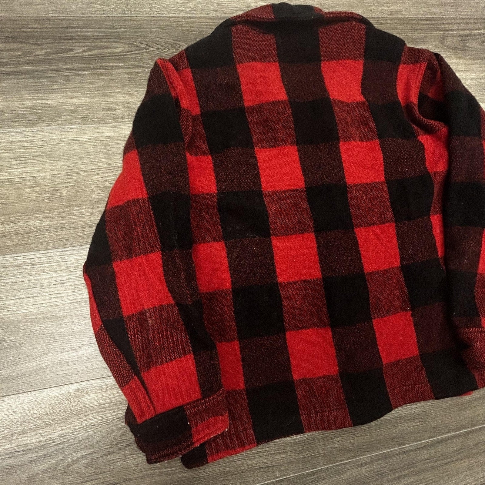 True Vintage 50s Woolrich Flannel Shirt Jacket Mens Medium Buffalo Plaid USA