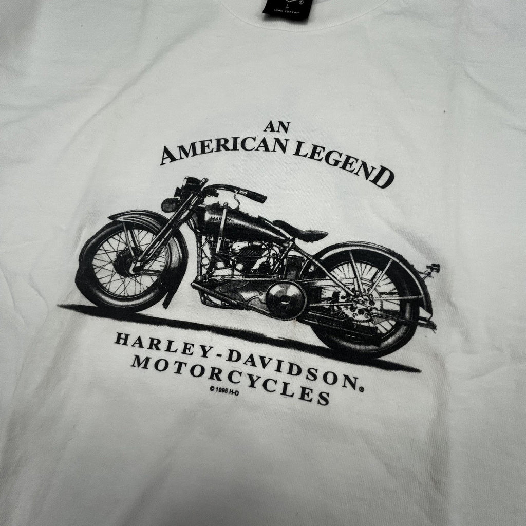 Vintage Harley Davidson Shirt Mens Large White Washington DC 1995 90s USA Biker