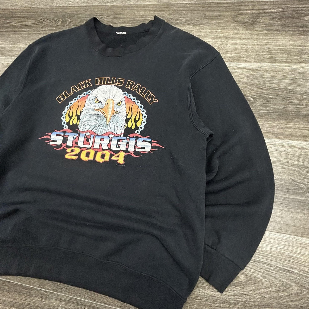 Vintage Sturgis Sweatshirt Mens Large Black Hills Rally Eagle Harley Davidson