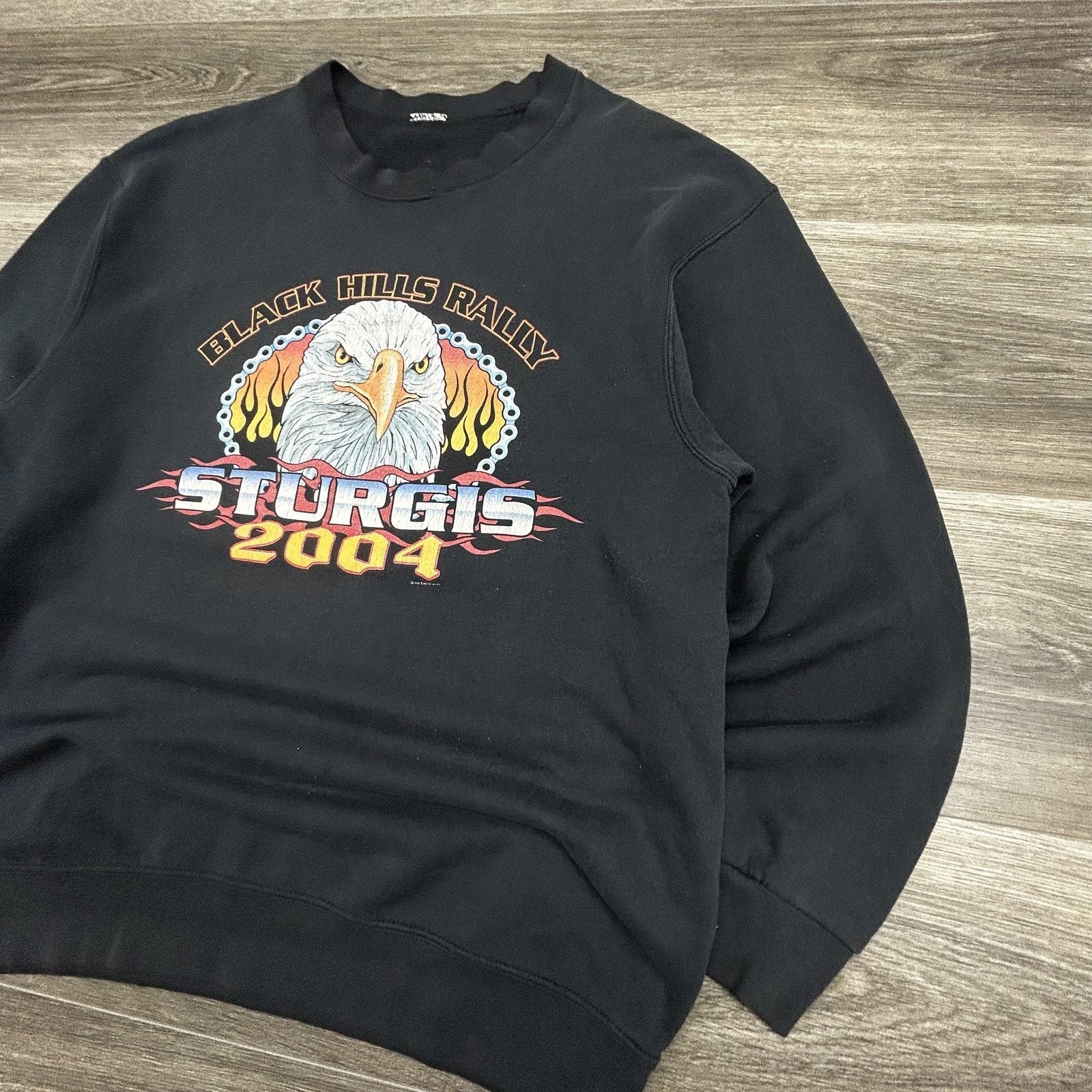 Vintage Sturgis Sweatshirt Mens Large Black Hills Rally Eagle Harley Davidson
