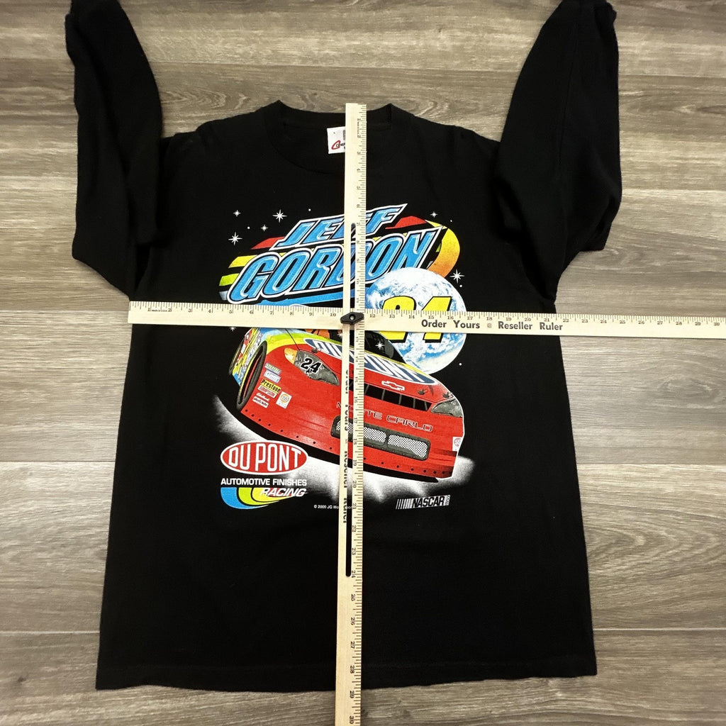 Vintage Nascar Jeff Gordon Shirt Mens Large Black Long Sleeve DuPont Racing 90s