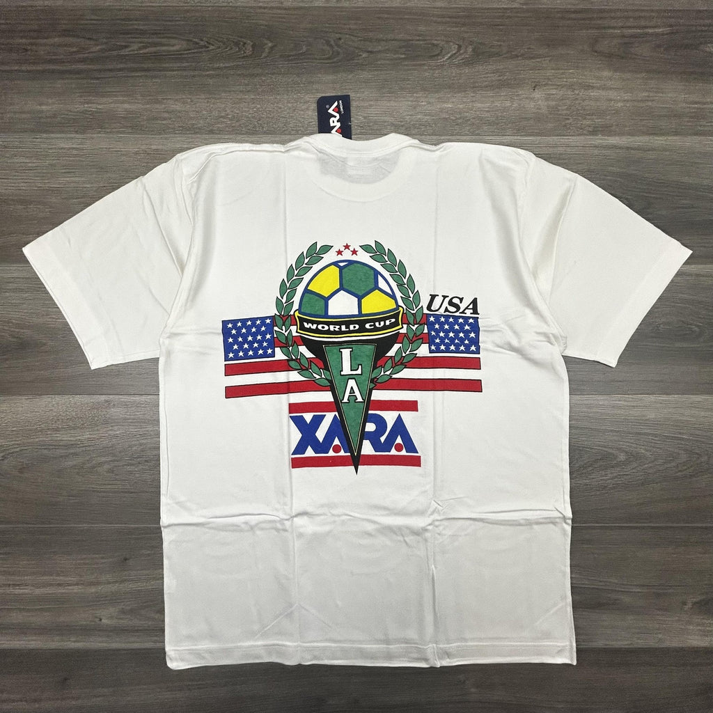 Vintage World Cup Shirt Mens Large White Team USA Los Angeles Xara Soccer 90s