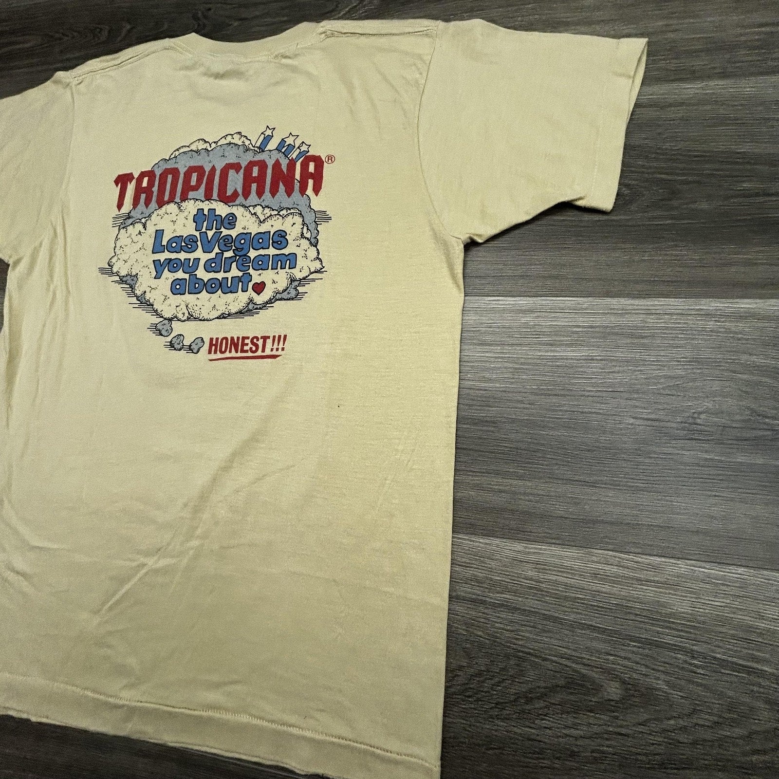 Vintage 80s Tropicana Las Vegas Shirt Mens Large Casino Faded Paper Thin USA