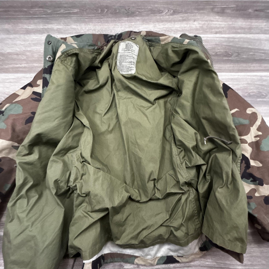 Vintage US Military M65 Field Jacket Mens Medium Long Camo Coat Cold Weather 90s