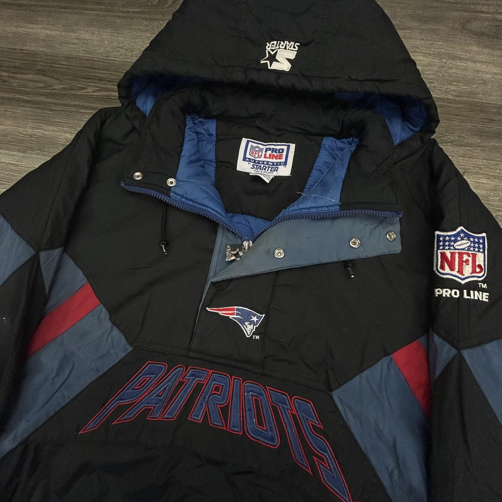 Vintage Starter New England Patriots Jacket Mens XL Black NFL Football 90s RARE